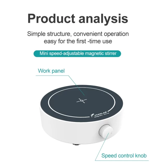 Agitador Magnético Mini, MS3, JOANLAB com Barra de Agitação – Mixer de Líquidos para Laboratório - Image 11