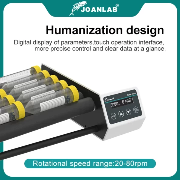 Misturador Horizontal RM-6Pro JOANLAB para Tubos de Sangue – Equipamento Laboratorial Digital com Velocidade Ajustável de 20 a 80 rpm - Image 4