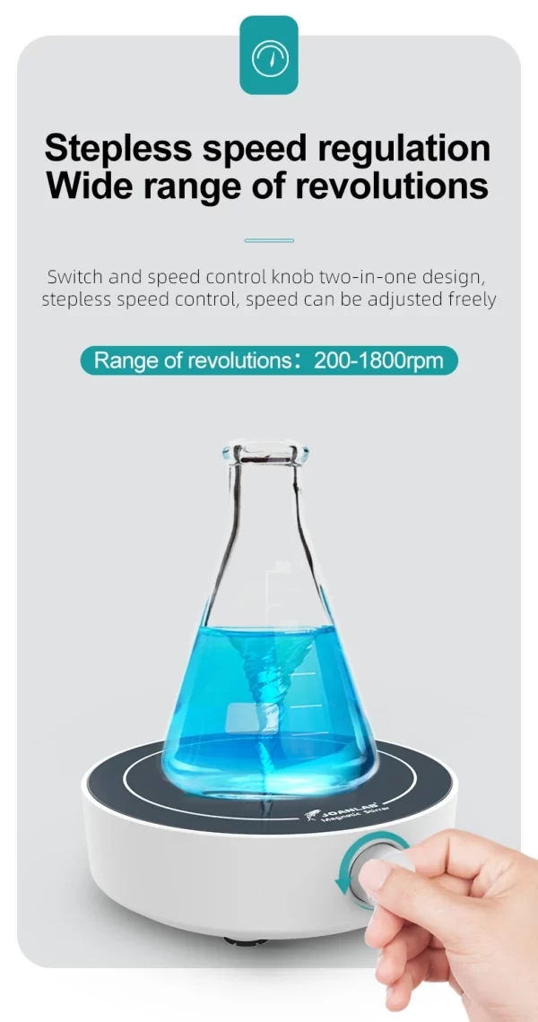Agitador Magnético Mini, MS3, JOANLAB com Barra de Agitação – Mixer de Líquidos para Laboratório - Image 13