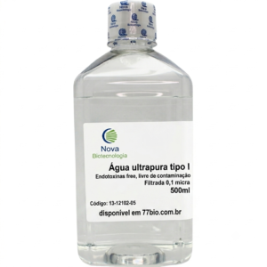 Água ultrapura tipo I - Endotoxinas free, livre de contaminação - Filtrada 0,1 micra - 500ml 13-12102-05