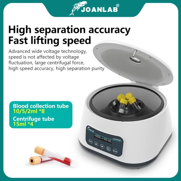 Centrífuga Digital de Laboratório JOANLAB para Plasma e PRP, Compatível com Tubos de Coleta de Sangue de 2ml, 5ml, 10ml e Tubos de Centrífuga de 15ml - Image 5