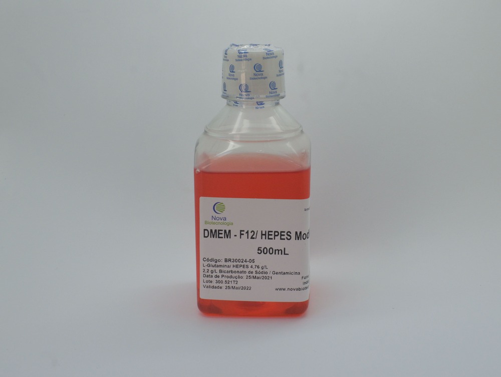 DMEM Ham´s F-12 com HEPES - Gentamicina (40mg/mL), Bicarbonato de sódio - 500mL